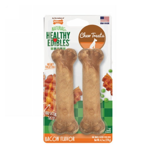 Healthy Edibles Bacon Chew Wolf 2 Packets by Nylabone Online now