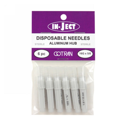 In-Ject Disposable Hypodermic Needles 16 x 5 8  White 6 Packets by Cotran Corporation For Sale