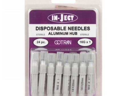 In-Ject Disposable Hypodermic Needles 16 x 1  White 24 Packets by Cotran Corporation Cheap