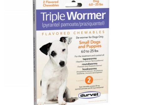 Durvet Triple Wormer Dog Dewormer Puppy Small Dogs 2 Tablets by Durvet Fashion