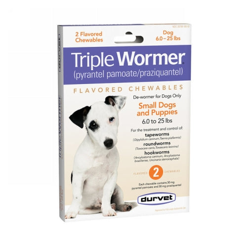 Durvet Triple Wormer Dog Dewormer Puppy Small Dogs 2 Tablets by Durvet Fashion