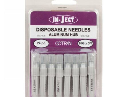 In-Ject Disposable Hypodermic Needles 16 x 3 4  White 24 Packets by Cotran Corporation Discount