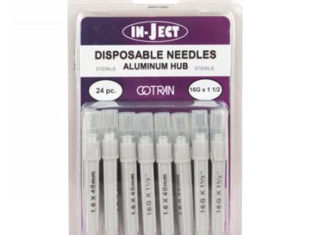 In-Ject Disposable Hypodermic Needles 16 x 1-1 2  White 24 Packets by Cotran Corporation Hot on Sale