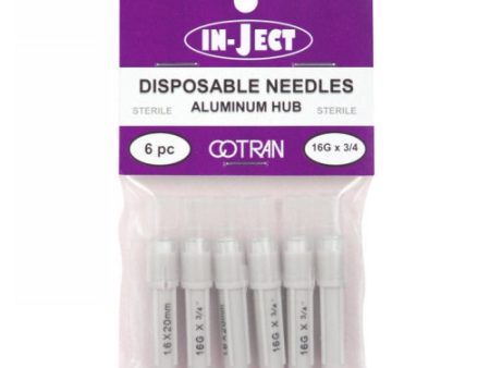 In-Ject Disposable Hypodermic Needles 16 x 3 4  White 6 Packets by Cotran Corporation Online Hot Sale