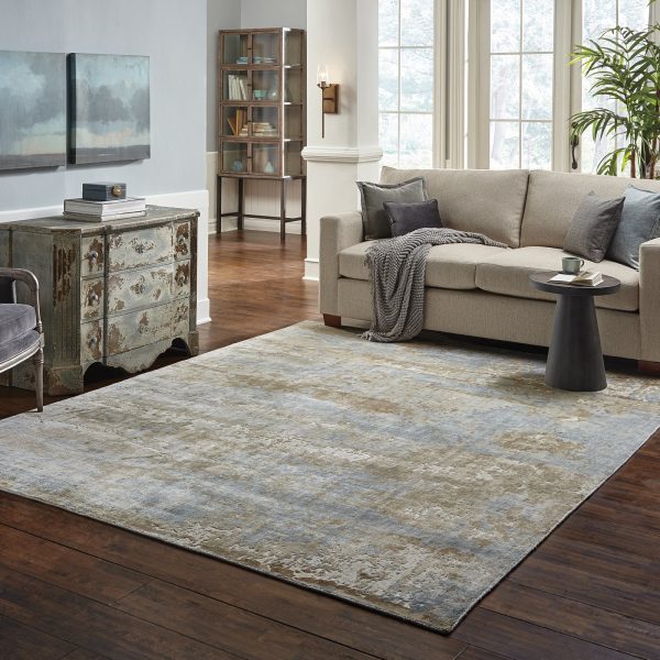 Oriental Weavers Formations 70001 Blue Brown Area Rug Hot on Sale