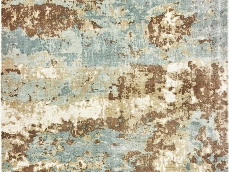 Oriental Weavers Formations 70001 Blue Brown Area Rug Hot on Sale