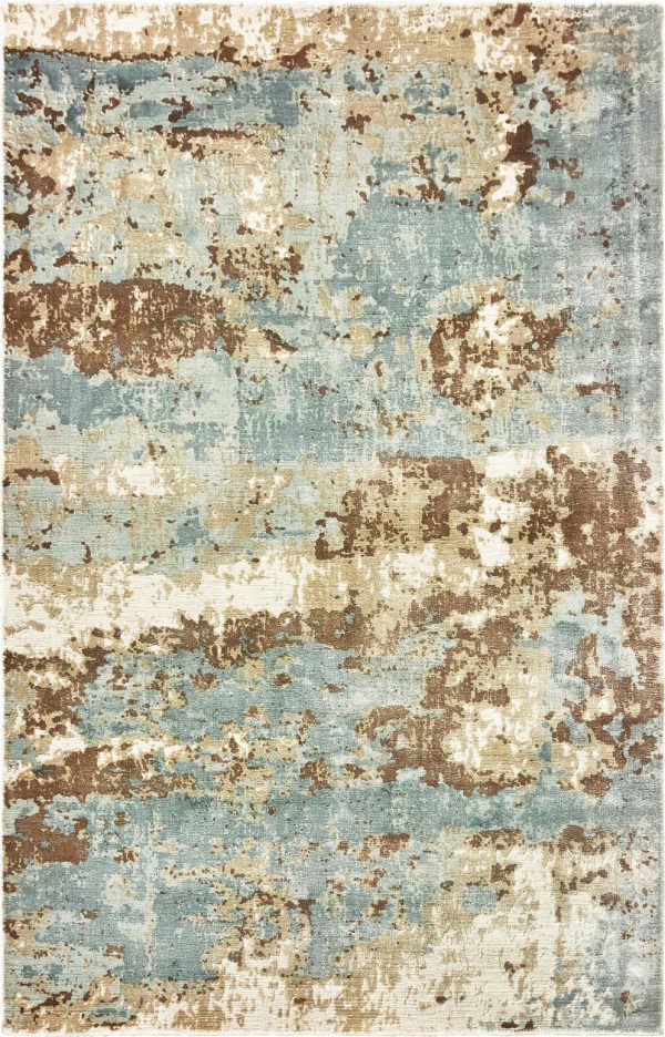 Oriental Weavers Formations 70001 Blue Brown Area Rug Hot on Sale