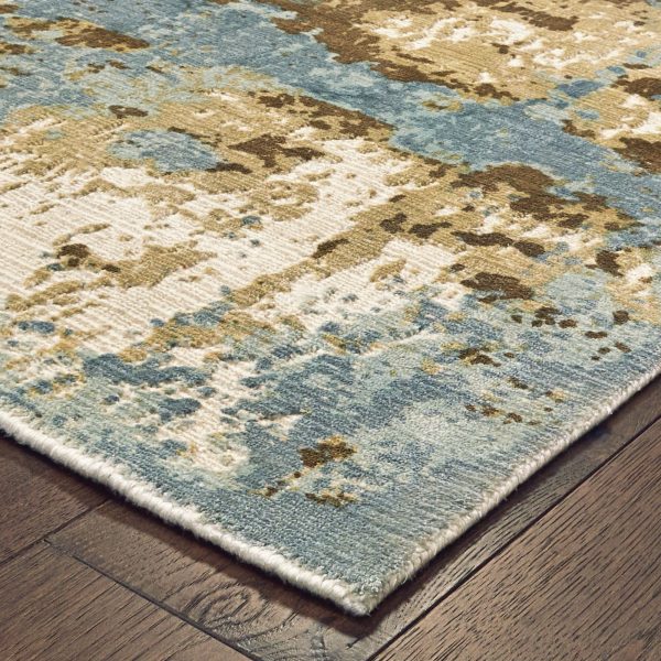 Oriental Weavers Formations 70001 Blue Brown Area Rug Hot on Sale