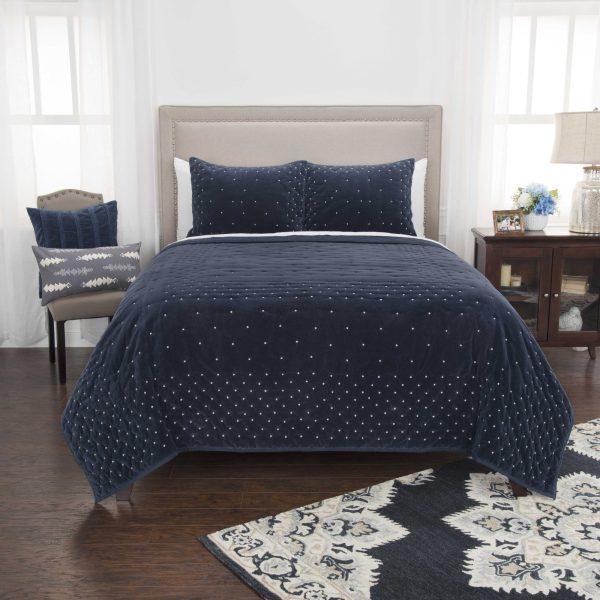 Rizzy BQ4930 Giavonna Indigo Navy Bedding Fashion