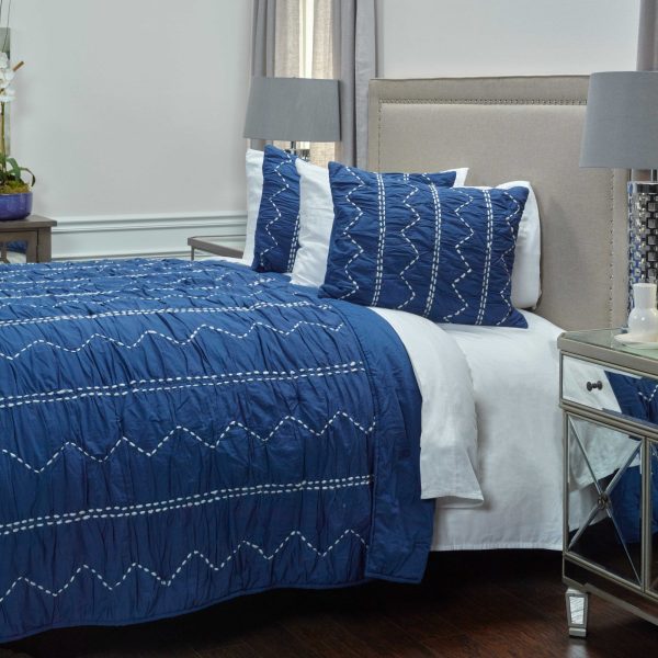 Rizzy BQ4171 Sawyer Indigo Bedding on Sale