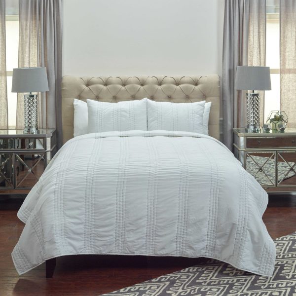 Rizzy BQ4175 London White Bedding Online now