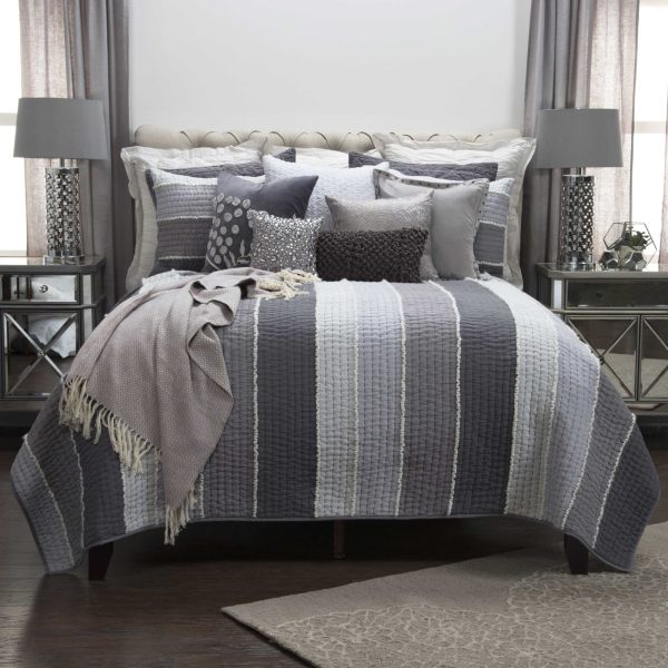 Rizzy BQ4195 Olivia Grace Gray Bedding Online Hot Sale