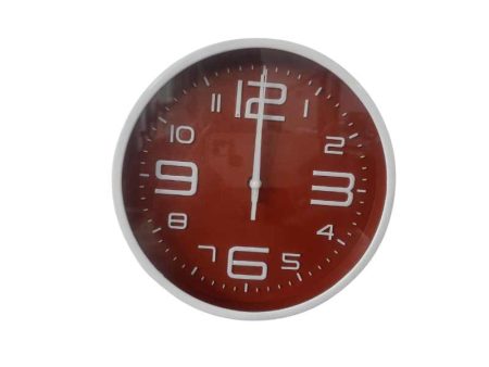 Wall Clock Plastic Brown 8 Inch For Sale