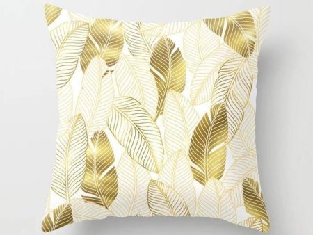 Golden Leaf Pillow Cushion Cover 45 x 45 cm Online