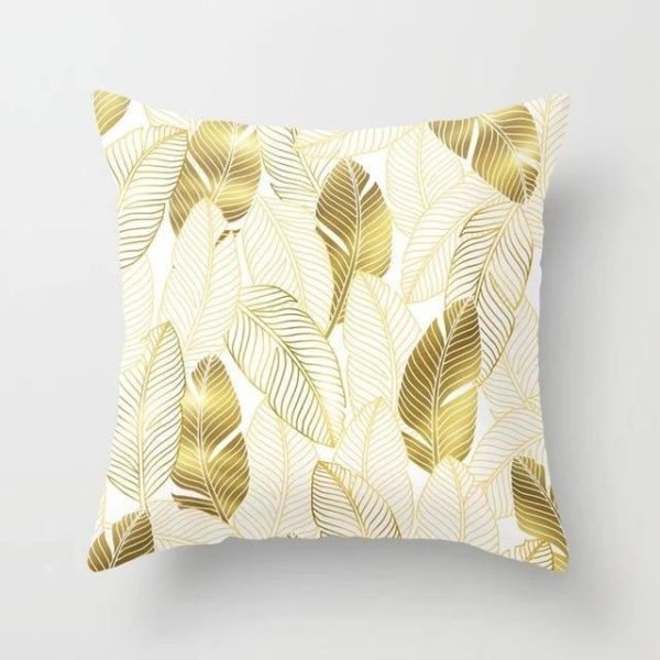 Golden Leaf Pillow Cushion Cover 45 x 45 cm Online