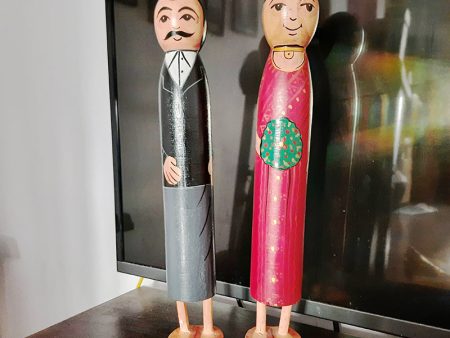 Traditional Sri Lankan Wooden Doll 2 PCs set Online Sale