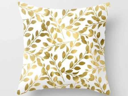 Golden Leaf Nordic Cushion Cover For Cheap