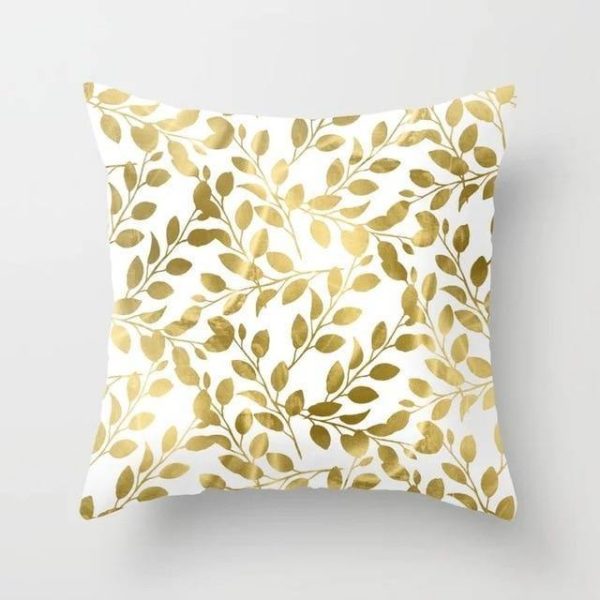 Golden Leaf Nordic Cushion Cover For Cheap