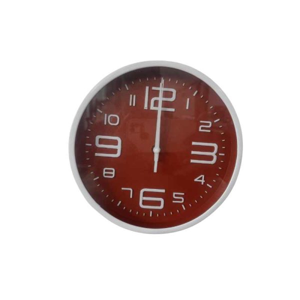 Wall Clock Plastic Brown 8 Inch For Sale