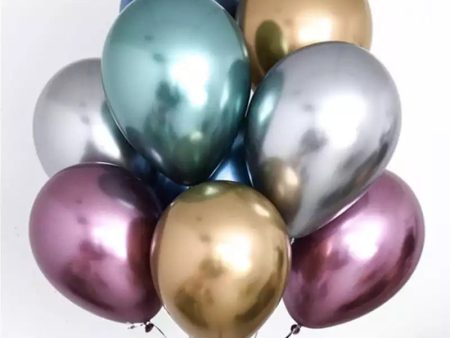 10  Glossy Metal Pearl Latex Balloons Sale