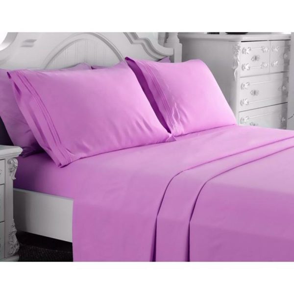 Bed Sheet Pink & Pillow Covers King Size Hot on Sale