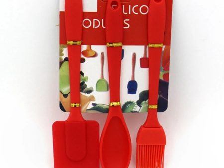 3 PCS Silicone Spatula Spoon Set on Sale